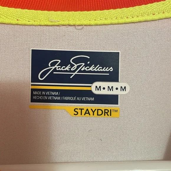 NWT Jack Nicklaus Stay Dri Orange and White Striped Polo Shirt - Picture 2 of 7